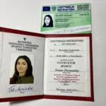 Legitymacja instruktora sportu Weroniki Tarkowskiej wydana przez Akademię Szkolenia Trenerów Sportu